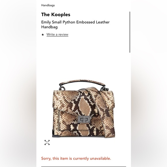 The Kooples Emily Small Python Leather Bag - Picture 3 of 9